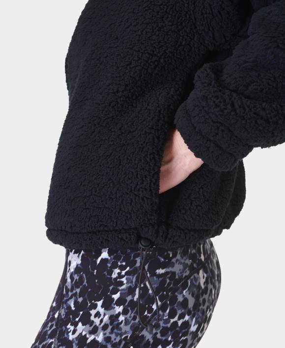 ropa negro T28T656 forro polar cañón con cremallera mujer Sweaty Betty