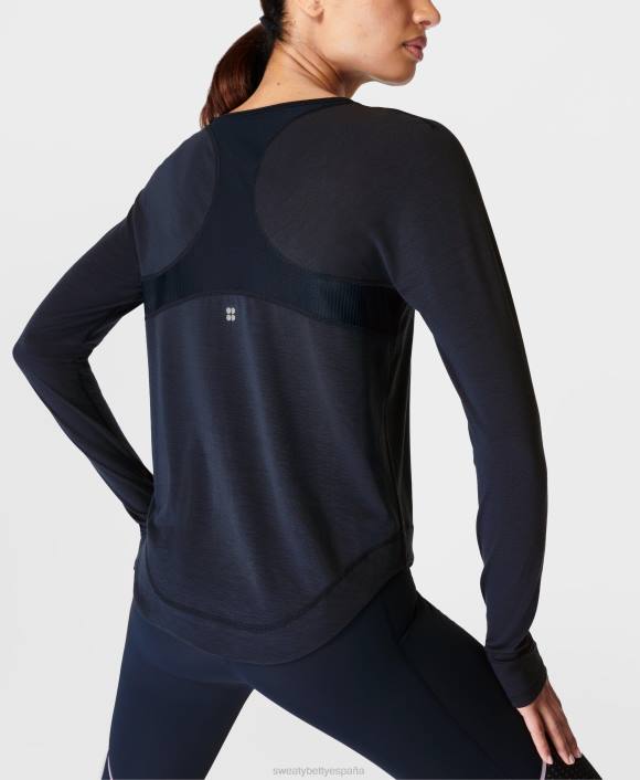 ropa Azul marino T28T97 camiseta de manga larga para correr respira fácil mujer Sweaty Betty