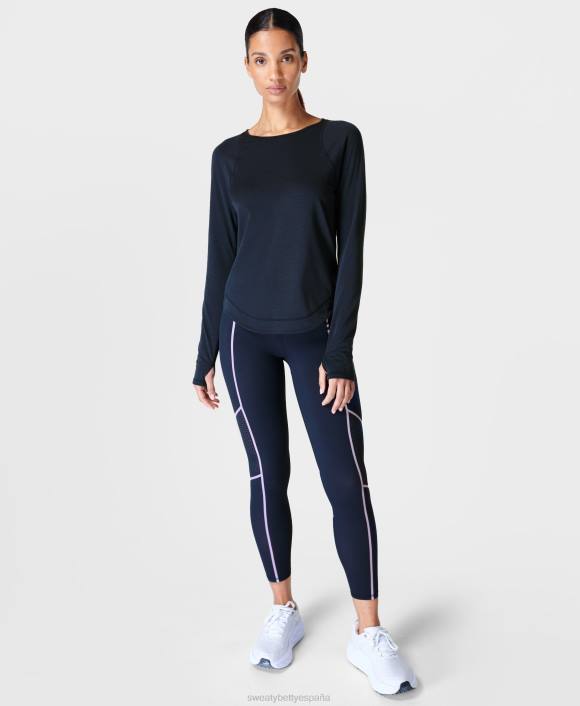 ropa Azul marino T28T97 camiseta de manga larga para correr respira fácil mujer Sweaty Betty