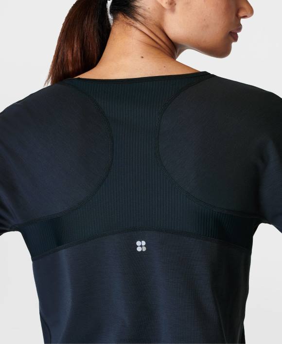 ropa Azul marino T28T97 camiseta de manga larga para correr respira fácil mujer Sweaty Betty