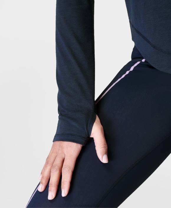 ropa Azul marino T28T97 camiseta de manga larga para correr respira fácil mujer Sweaty Betty