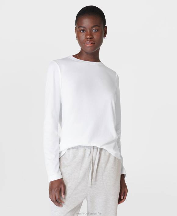 ropa blanco T28T160 camiseta esencial de manga larga mujer Sweaty Betty