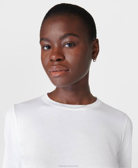 ropa blanco T28T160 camiseta esencial de manga larga mujer Sweaty Betty