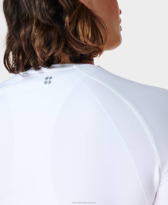 ropa blanco T28T167 top de manga larga de entrenamiento sin costuras para atleta mujer Sweaty Betty