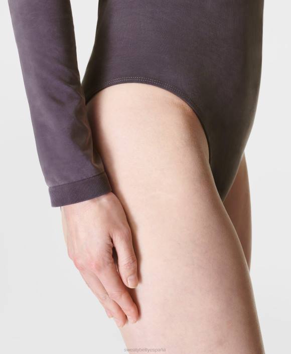 ropa gris urbano T28T780 body de manga larga sin costuras suaves mujer Sweaty Betty