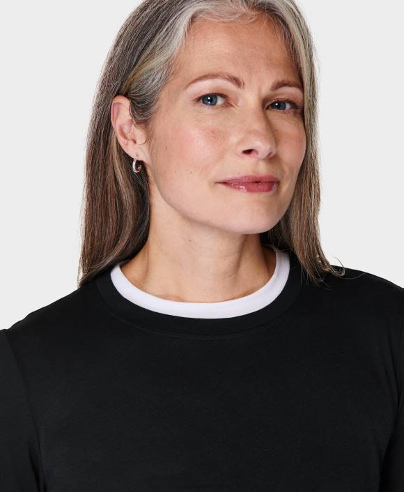 ropa negro T28T161 camiseta esencial de manga larga mujer Sweaty Betty