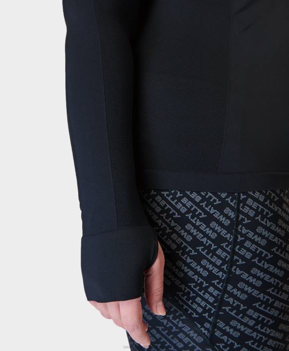 ropa negro T28T166 top de manga larga de entrenamiento sin costuras para atleta mujer Sweaty Betty