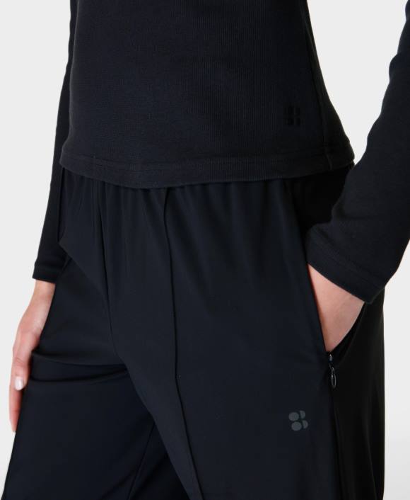 ropa negro T28T275 top de manga larga de canalé Muse mujer Sweaty Betty