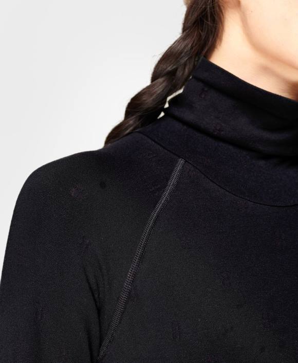 ropa negro T28T485 top interior de jacquard con cuello alto y lunares de modal mujer Sweaty Betty