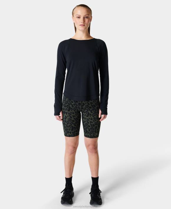 ropa negro T28T742 camiseta de manga larga respira fácil mujer Sweaty Betty