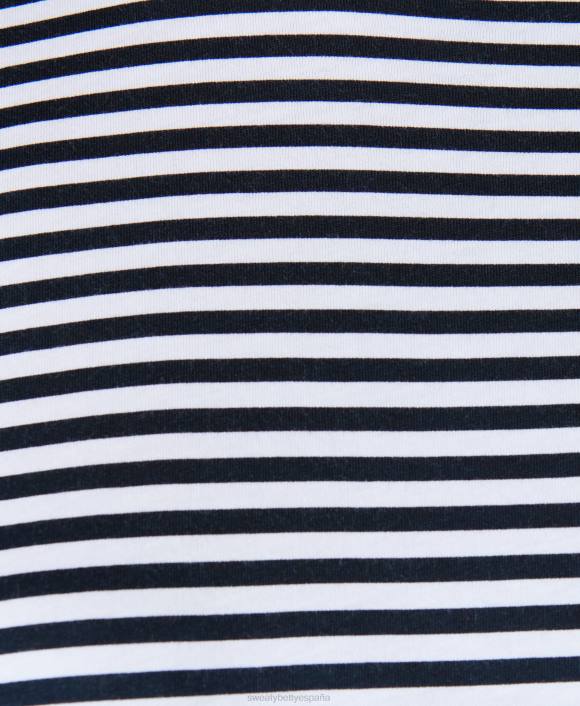 ropa raya blanca y negra T28T162 camiseta esencial de manga larga mujer Sweaty Betty
