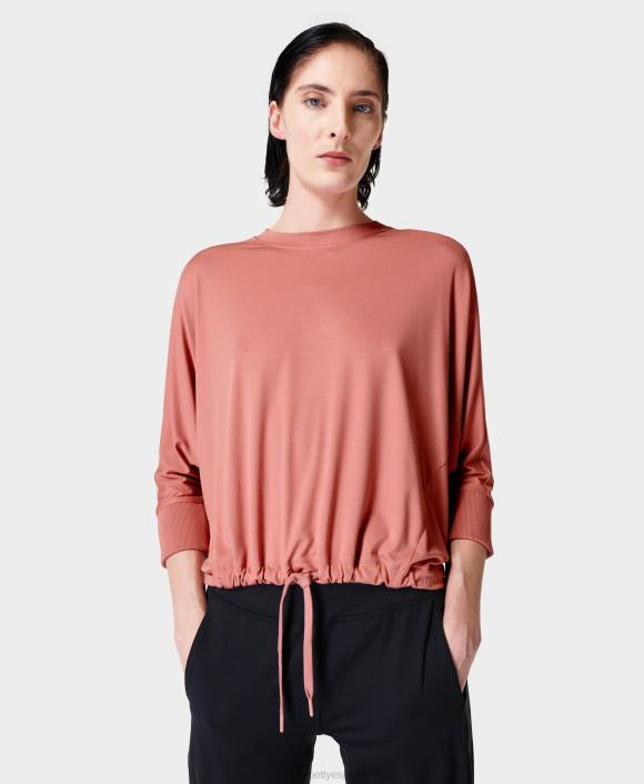 ropa rosa arcilla T28T895 top tori con cordón mujer Sweaty Betty