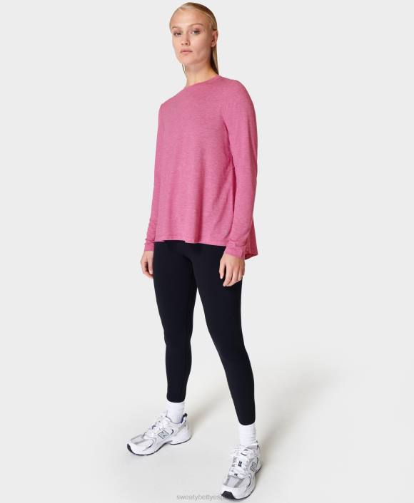 ropa rosa flox T28T952 camiseta de entrenamiento de concentración de manga larga mujer Sweaty Betty
