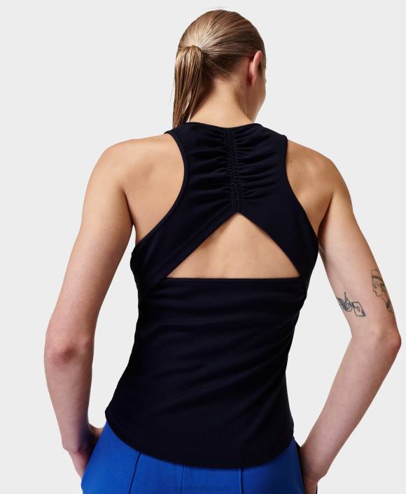 ropa Azul marino T28T1071 camiseta sin mangas fruncida adrift mujer Sweaty Betty