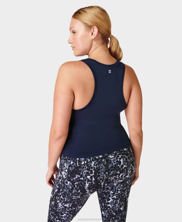 ropa Azul marino T28T432 tanque de entrenamiento sin costuras de cultivo de atleta mujer Sweaty Betty