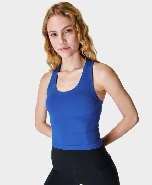 ropa azul relámpago T28T431 tanque de entrenamiento sin costuras de cultivo de atleta mujer Sweaty Betty