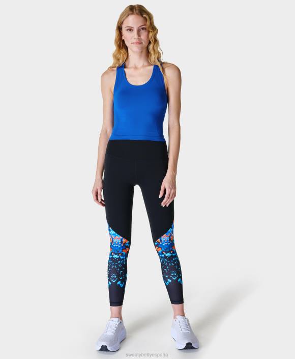 ropa azul relámpago T28T431 tanque de entrenamiento sin costuras de cultivo de atleta mujer Sweaty Betty