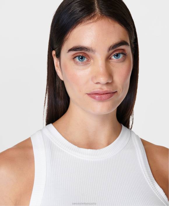 ropa blanco T28T141 playera sin mangas de harper racer mujer Sweaty Betty