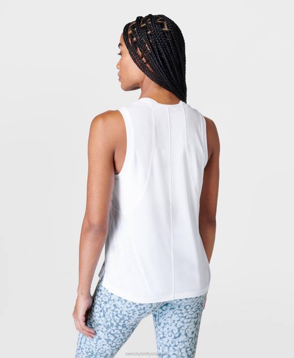 ropa blanco T28T271 tanque de estudio de flujo suave mujer Sweaty Betty