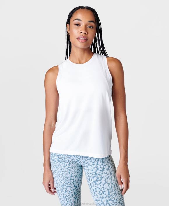 ropa blanco T28T271 tanque de estudio de flujo suave mujer Sweaty Betty