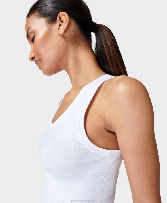ropa blanco T28T429 tanque de entrenamiento sin costuras de cultivo de atleta mujer Sweaty Betty
