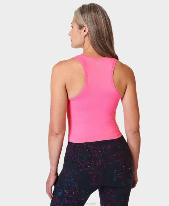 ropa camelia rosa T28T427 tanque de entrenamiento sin costuras de cultivo de atleta mujer Sweaty Betty