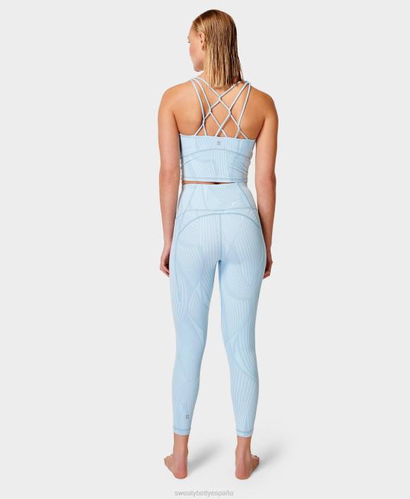 ropa estampado de olas azul cielo T28T921 Camiseta sin mangas de entrenamiento súper suave con tiras en la espalda mujer Sweaty Betty