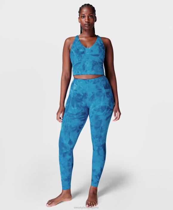 ropa estampado de tinte en aerosol azul T28T918 Camiseta sin mangas de entrenamiento súper suave con tiras en la espalda mujer Sweaty Betty