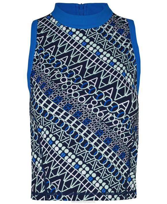 ropa estampado tenis azul T28T814 Camiseta sin mangas de entrenamiento con cremallera trasera mujer Sweaty Betty