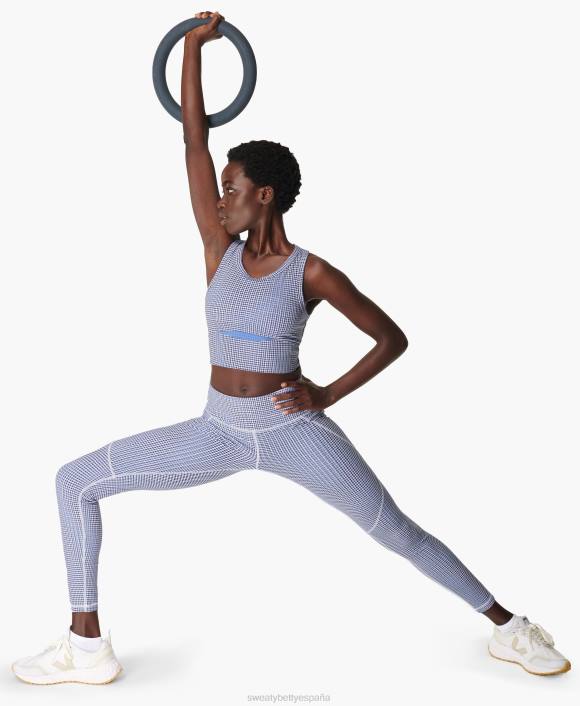 ropa impresión de movimiento azul sb T28T984 tanque de entrenamiento power frame mujer Sweaty Betty