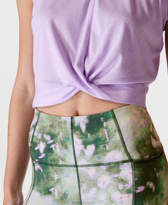 ropa lavanda violeta T28T889 girar el tanque delantero mujer Sweaty Betty