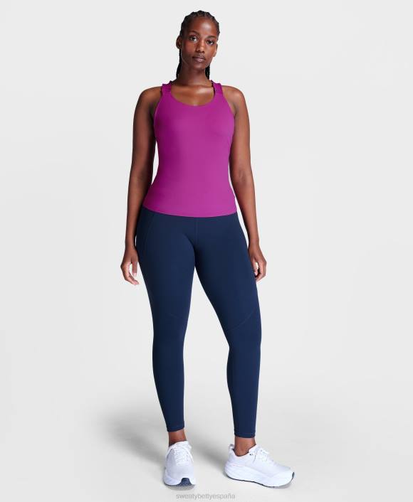 ropa malbec morado T28T803 tanque trasero cruzado eléctrico mujer Sweaty Betty