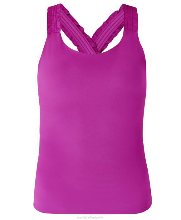 ropa malbec morado T28T803 tanque trasero cruzado eléctrico mujer Sweaty Betty