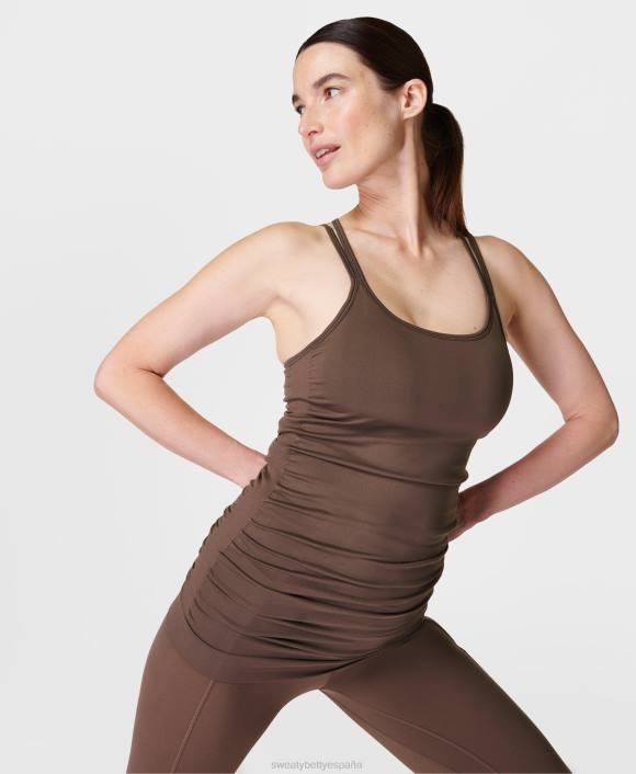 ropa marrón nuez T28T705 tanque de yoga sin costuras aplomo mujer Sweaty Betty