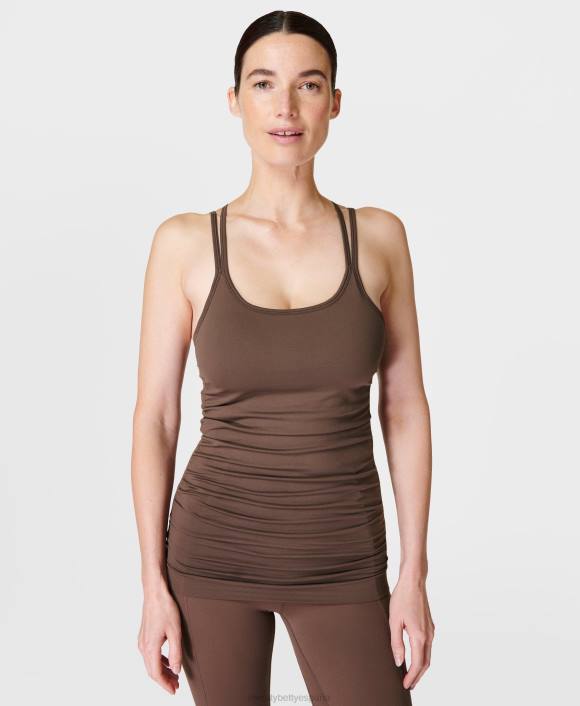 ropa marrón nuez T28T705 tanque de yoga sin costuras aplomo mujer Sweaty Betty