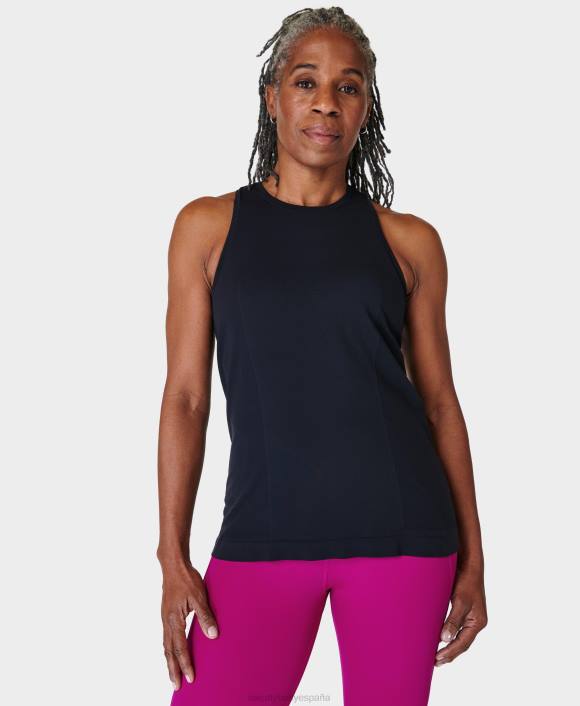ropa negro T28T101 Camiseta sin mangas de entrenamiento de peso pluma sin costuras para atleta mujer Sweaty Betty