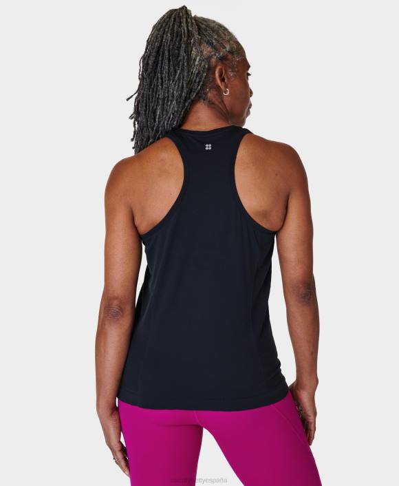 ropa negro T28T101 Camiseta sin mangas de entrenamiento de peso pluma sin costuras para atleta mujer Sweaty Betty