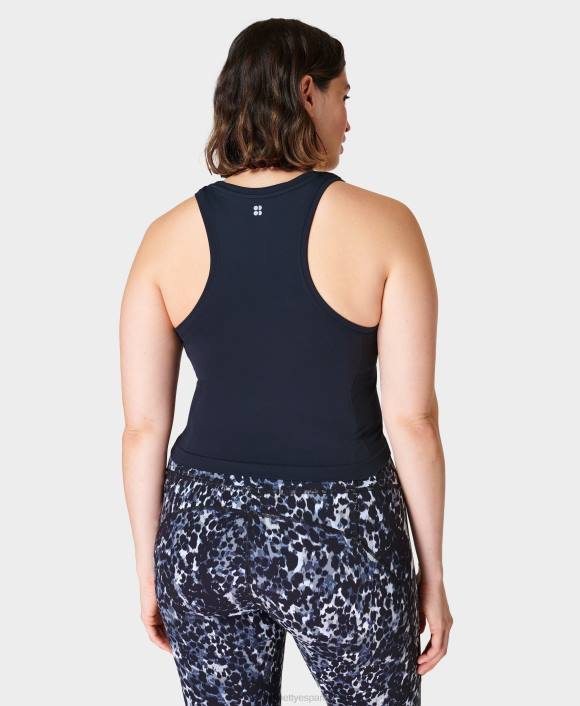 ropa negro T28T428 tanque de entrenamiento sin costuras de cultivo de atleta mujer Sweaty Betty