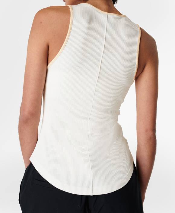 ropa ostra blanca T28T836 tanque de costilla harper racer mujer Sweaty Betty