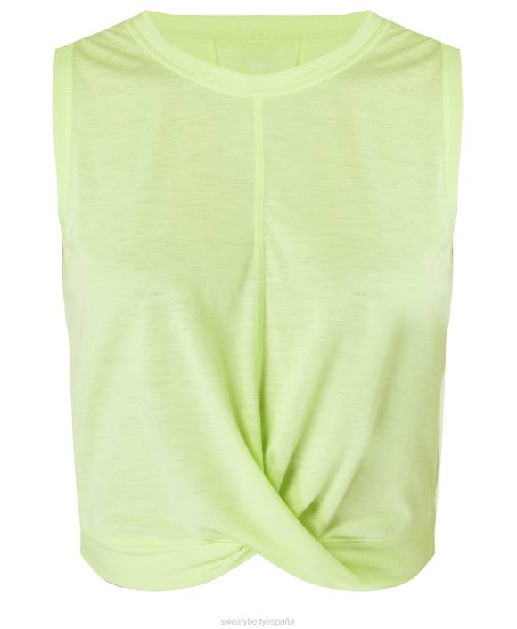 ropa pomelo verde T28T890 girar el tanque delantero mujer Sweaty Betty