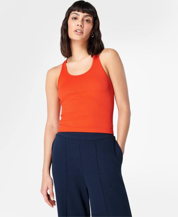 ropa recurso rojo T28T849 camiseta sin mangas de primavera sin costuras mujer Sweaty Betty