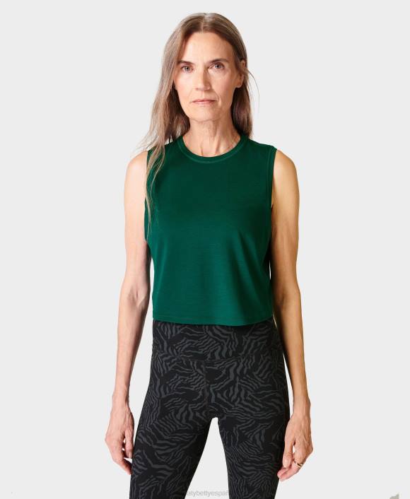 ropa verde retro T28T204 respira fácil tanque muscular de cultivo mujer Sweaty Betty