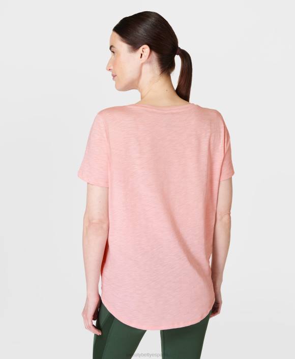 ropa Rosa suave T28T1075 actualizar camiseta con cuello en v mujer Sweaty Betty