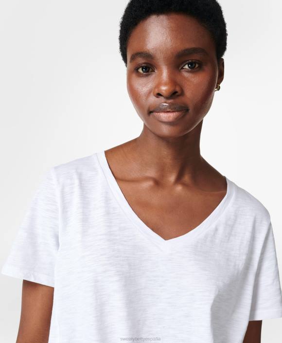 ropa blanco T28T1073 actualizar camiseta con cuello en v mujer Sweaty Betty