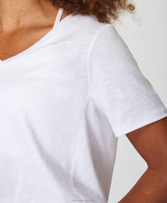 ropa blanco T28T1073 actualizar camiseta con cuello en v mujer Sweaty Betty
