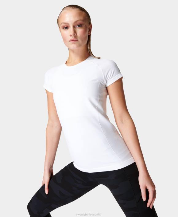 ropa blanco T28T195 camiseta de entrenamiento sin costuras para atleta mujer Sweaty Betty