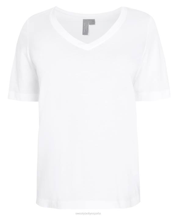 ropa blanco T28T262 camiseta básica con cuello en v mujer Sweaty Betty