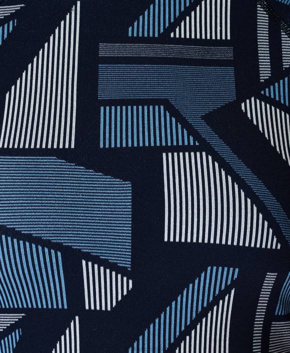 ropa jacquard de rayas azules yuxtapuestas T28T770 top de manga corta sin costuras con rayas náuticas mujer Sweaty Betty