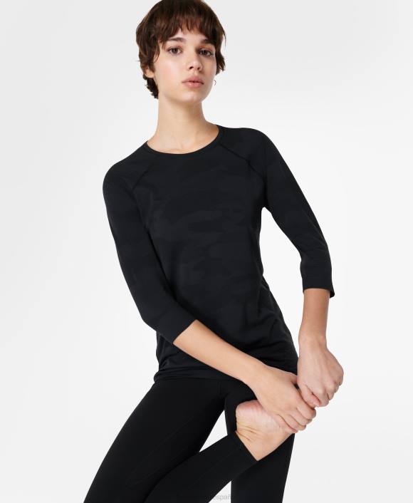 ropa negro T28T1044 top de yoga dinámico sin costuras mujer Sweaty Betty