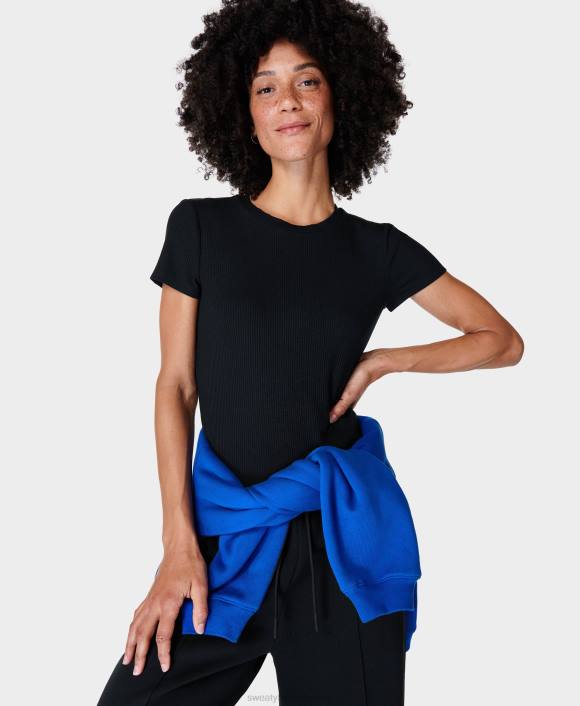 ropa negro T28T263 camiseta harper manga corta mujer Sweaty Betty